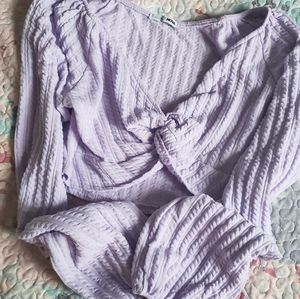 Fashion Nova purple lilac sleeve cropped top